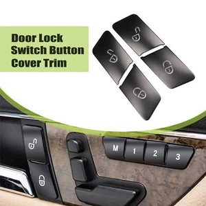 Black Lock Unlock Switch Button Patch Trim Cover Sticker For Benz W212 W204 X204 - Picture 1 of 12