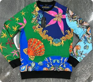 Men's Versace Iconic Sealife US Size Long Sleeve Designer T-Shirt US Sizes - Picture 1 of 2