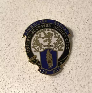 Vintage United Scottish Societies Highland Gathering and Games 1986 Lapel Pin - Picture 1 of 2
