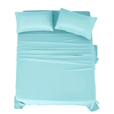 Juego de sábanas de bambú 4 piezas transpirables bolsillo profundo suaves sábanas de hotel de lujo Foto 1 de 4