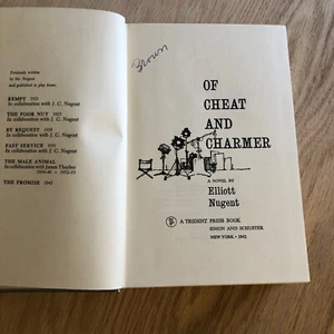 Of Cheat and Charmer Book Elliott Nugent Hardcover First Edition 1962 Novel - Picture 1 of 11