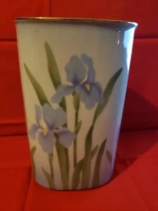 Otagiri Japón Iris Elizabeth King Azul Marrón Iris Marrón Firmado 7" Alto - Imagen 1 de 5