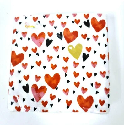 ПРАЗДНИЧНЫЙ ДОМАШНИЙ ПК 3-СЛОЙНЫЙ БЕЛЫЙ, КРАСНЫЙ МАЛЕНЬКИЕ СЕРДЦА БУМАГИ ОБЕД САЛФЕТКА-ГЕРМАНИЯ - Изображение 1 из 3