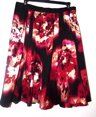 ELLEN TRACY SZ.10, COLORFUL  FLORAL FLARE SKIRT - Image 1 of 3