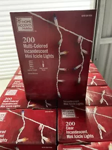 Home Accents 200 Mini Icicle Lights Multi Color Christmas Holiday Lights - Picture 1 of 1
