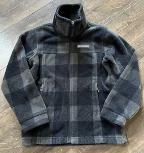 Columbia Fleece Jacket Small 8 Youth Buffalo Check Plaid Lumberjack Full Zip - Picture 1 of 1