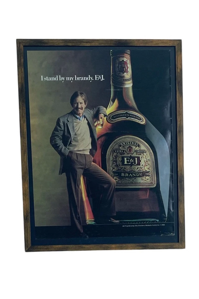 Vintage 1986 Print Advertisement For E&J Brandy Framed Ready To Display Decor - Image 1 of 3