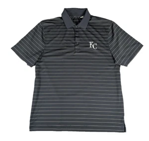 Kansas City Royals | Cutter & Buck | Black Striped Polo | Mens | Golf Shirt | M - Picture 1 of 7