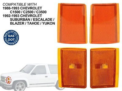 Blazer Suburban 4 piezas superior e inferior para marcador lateral 1988-1993 C K 1500 2500 3500 Foto 1 de 4