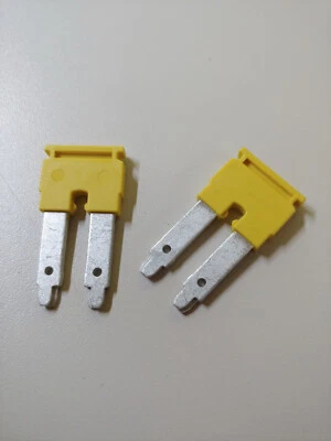 2 x Weidmüller ZQV 10/2; Steckbrücke; Rastermaß: 10 mm, Farbe: gelb - Bild 1 von 4