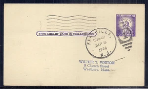 1958 US Postal Stationary Card SC UX46 S63i Type I Plate Flaw Error - Used - Picture 1 of 3