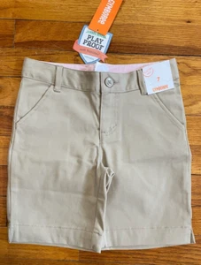 Gymboree Girl's Shorts 7 Uniform Khaki Tan Adjustable Waist NEW - Picture 1 of 3