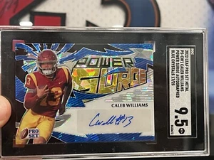 Caleb Williams 2022 Leaf Pro Set Metal Power Surge Rookie Auto SP #25 Bears/USC - Foto 1 di 3