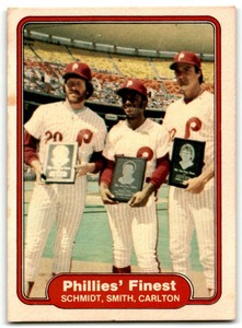 1982 FLEER MIKE SCHMIDT/LONNIE SMITH/STEVE CARLTON PHILADELPHIA PHILLIES #641