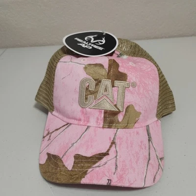 Gorra Caterpillar CAT Rosa Camuflaje Realtree Snap Back Camioneros Malla Informal Foto 1 de 4