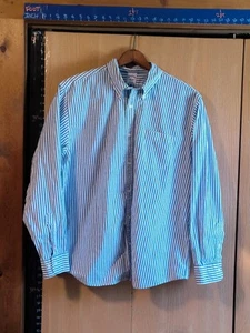 Brooks Brothers blau/weiß gestreiftes Herrenhemd mit Knopfleiste Größe XL Baumwolle - Bild 1 von 7
