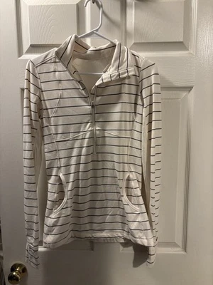 Lululemon - Star Runner 1/2-Zip - Ala de ángel a rayas Slolum - Inserciones de encaje - talla 4 Foto 1 de 4