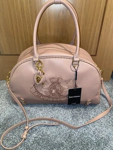 Maxi borsa da bowling Juicy Couture rosa ramoscello logo cane nuova con etichette - Foto 1 di 22