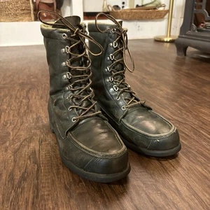 Vtg 60s 70s Red Wing Irish Setter Boots Men's 11B Cleaned Rare Green Moc Toe - Picture 1 of 8