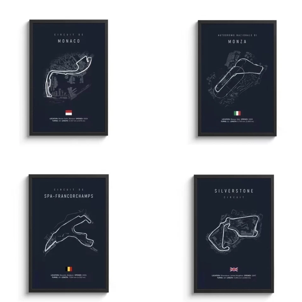F1 Racing Track Canvas Poster – 30x40cm – Motorsport Wall Art – NO FRAME - Image 1 of 1