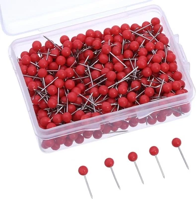 500 Pack Map Push Pins Map Tacks 1/8 Inch Small Size (Red) - Image 1 of 4