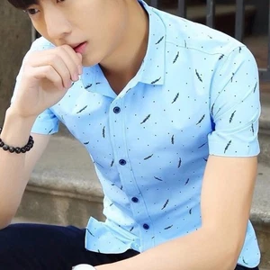 New Comfy Shirt Men Outerwear Polyesterv Short-sleeved 1pc Comfortable - Picture 1 of 17