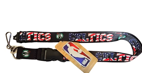 Boston Celtics Lanyard Keychain With Clip USA Series Stars & Stripes New NBA Cover
