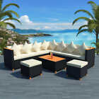 Patio Furniture Set 7 Piece Outdoor Sofa And Table Poly Rattan Black Vidaxl Vida