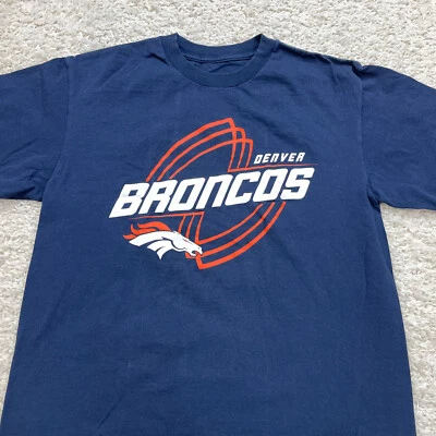 NFL Denver Bronco Camisa Para Hombres Mediana Azul Naranja Fútbol Broncos Manga Corta Foto 1 de 4