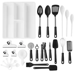 Mainstays 36pc Kitchen Gadget Set with Cooking Utensils, Measuring Cups, Clips - Picture 1 of 20