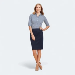 Women's Navy Blue Size 12 Biz Corporates Cool Stretch Multi-Pleat Skirt (20115) - Bild 1 von 7