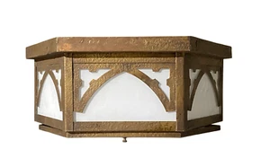 Vintage Gothic Kirche Deckenleuchte Unterputz Milchglas - Bild 1 von 8