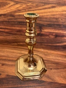 Colonel Williamsburg Solid Brass Candlestick Polished Square Base Quality Grate - Picture 1 of 5
