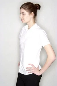 NEW PREMIER LADIES WOMENS SHORT SLEEVE POPLIN BLOUSE SHIRT PR302 WHITE 16 - Picture 1 of 3
