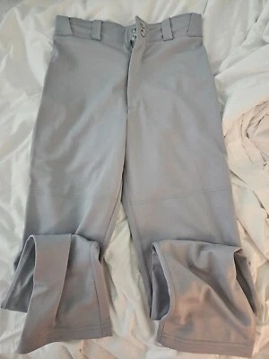 Wilson Baseball Zipper Pants Gray Waistband Belt Loop  Open Leg Small Used - Image 1 of 4