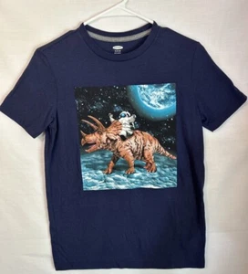 Old Navy Youth Graphic T Shirt Size XL (14-16) Navy Blue Animal Dinosaur Space - Picture 1 of 6