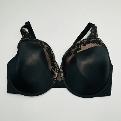 Olga Light Push Up Bra 38DD Underwire Black Padded Cup Adjustable 7961 - Image 1 of 4