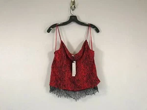 Alice And Olivia Harmon Tiered Drapery Silk Tank Top - Women's Size M - Red - Picture 1 of 7
