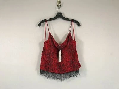 Alice And Olivia Harmon Tiered Drapery Silk Tank Top - Women's Size M - Red - Image 1 of 4