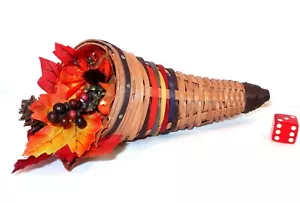 MINIATUR HORN OF VIEL FÜLLHORN GEWEBT AHORN KORB Miller Emporium Flo Hills - Bild 1 von 11