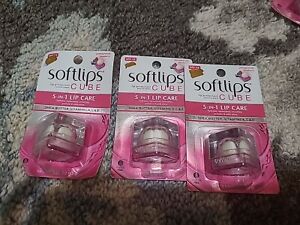 3 SOFTLIPS Cube Pomegranate Blueberry Lip Balm 5 in 1  DISCONTINUED/RARE NEW