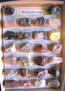Vintage Mineral Specimens (26) Mounted & Labeled - Picture 1 of 3