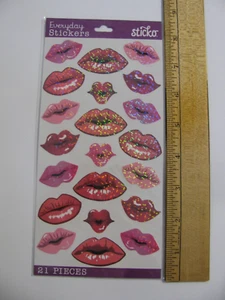 Pegatinas Sticko KISS LIPS Prismáticas 21 Piezas Nuevo de Lote Antiguo - Imagen 1 de 2
