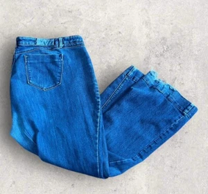 Loop 18 High Rise Wide Leg Medium Wash Denim Blue Jeans Size 25 - Picture 1 of 4