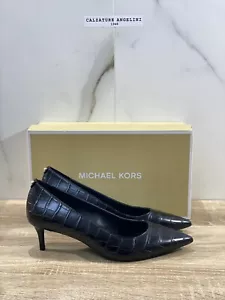 Michael Kors Zapatos de Mujer Sara Flex Bomba Cuero Negro de Tacón 37 - Imagen 1 de 7