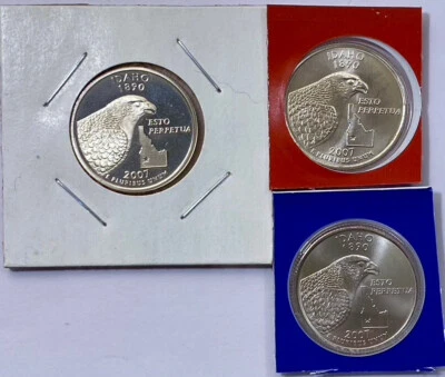 2007 Idaho State Quarters P&D Satin Finish Mint Set Plastic  Deep Cameo Proof - Image 1 of 2