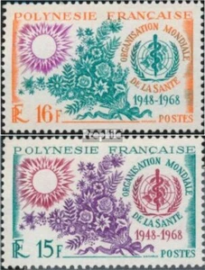 Stamps french polynesia 1968 Mi 84-85 mint MNH 1968 WHO - Picture 1 of 1