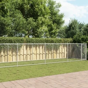 Heavy Duty Durable Grey Galvanised Steel Dog Cage Secure Pet Kennel W Front Door - Picture 1 of 12