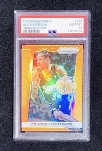 Display! Rare 2013 AI Allen Iverson Orange Prizm PSA Gem Mint 10 Basketball Card - Picture 1 of 2