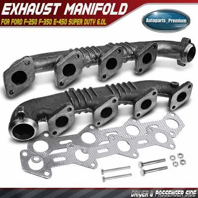 2x Left & Right Exhaust Manifold Kit for Ford F-250 F-350 E-450 Super Duty 6.0L - Image 1 of 4